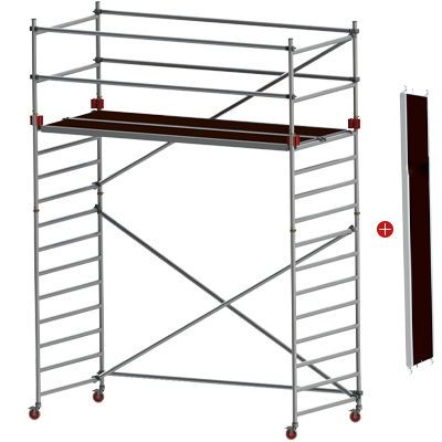 Profesionální lešení JUMBO - Pro Double Towers s montážní podlážkou: 250 x 135 cm | 3.2 / 5.2 m